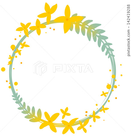 This is a forsythia wreath illustration. This is a forsythia wreath illustration. 142419288