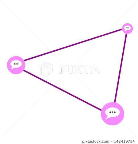 Three Person Network Diagram Showing Team Communication and Social Connections Three Person Network Diagram Showing Team Communication and Social Connections 142419784
