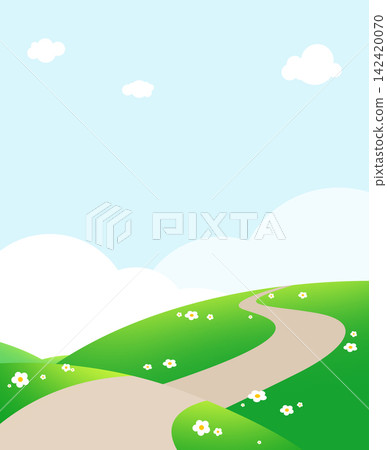 Illustrated background with hills and sky. Illustrated background with hills and sky. 142420070