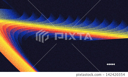 Vibrant Multicolor Layered Shapes with Texture Effects on Dark Background. Futuristic Banner Design 142420354