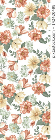 Soft watercolor floral and nature seamless patterns collection for creative design projects Soft watercolor floral and nature seamless patterns collection for creative design projects 142420499