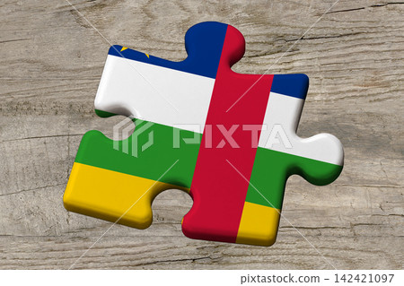 3D Flag on jigsaw puzzle pieces 142421097