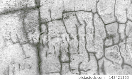 Cracked concrete wall texture in black and white 142421363