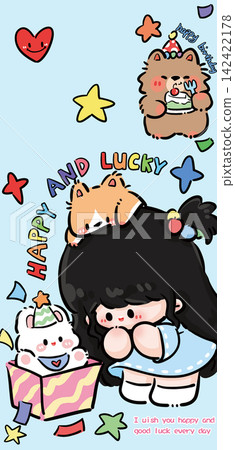Cute cartoon pet animals collection of playful character phone wallpaper designs Cute cartoon pet animals collection of playful character phone wallpaper designs 142422178