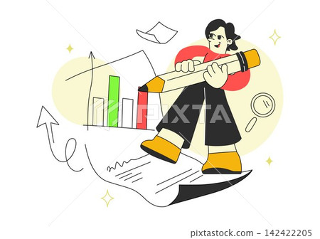 Data Visualization Vector Illustration Featuring Business Analytics, Financial Charts, Growth Statistics, Reports and Strategic Decision Making Data Visualization Vector Illustration Featuring Business Analytics, Financial Charts, Growth Statistics, Reports and Strategic Decision Making 142422205