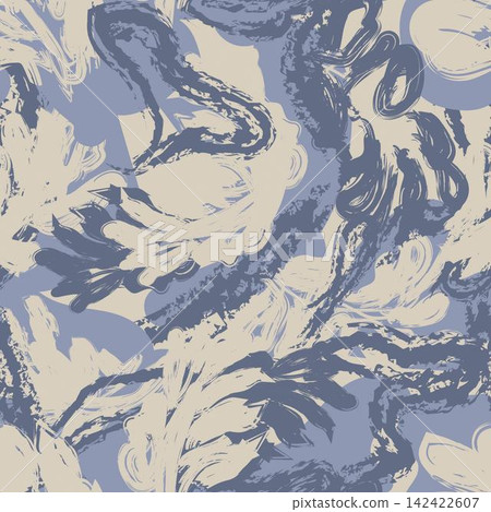 Blue Beige Brushstroke Leaf seamless pattern design for fashion and home textiles, graphics and background Blue Beige Brushstroke Leaf seamless pattern design for fashion and home textiles, graphics and background 142422607