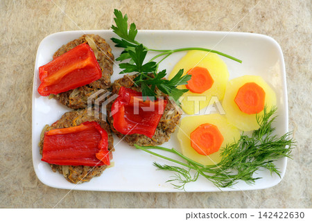 potato with ship or beef or other meat ingredients potato with ship or beef or other meat ingredients 142422630