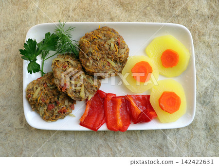 potato with ship or beef or other meat ingredients potato with ship or beef or other meat ingredients 142422631
