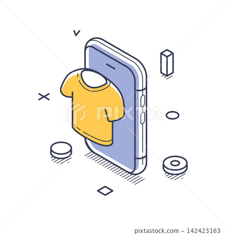 Mobile Application For Online Clothes Shopping And Fashion Store Isometric Vector Illustration Mobile Application For Online Clothes Shopping And Fashion Store Isometric Vector Illustration 142423163