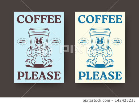 Coffee Please Flyer Vector Template For Friendly Coffee Shop Poster 142423235