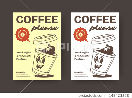 Coffee Please Flyer Vector Template For Cafe Menu Display 142423238