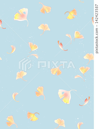 Scattered Ginkgo Leaves - Seamless - Vertical Scattered Ginkgo Leaves - Seamless - Vertical 142423587