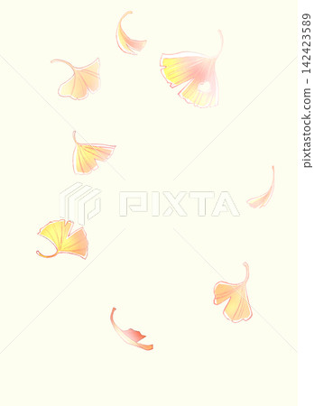 Fluttering ginkgo trees, vertical Fluttering ginkgo trees, vertical 142423589