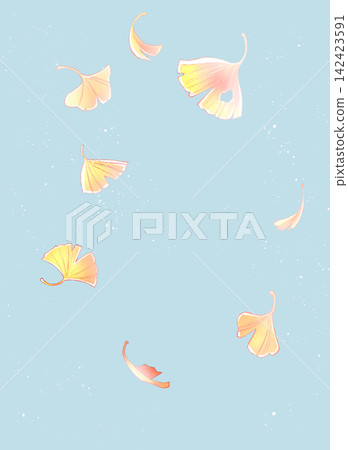 Fluttering ginkgo trees, vertical Fluttering ginkgo trees, vertical 142423591