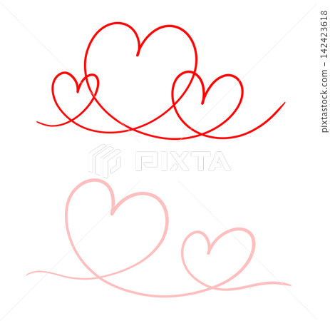 This is an illustration of a heart line drawing. This is an illustration of a heart line drawing. 142423618