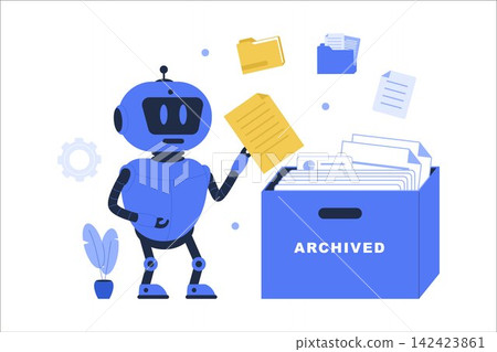 Vector of AI Document Archive File Management Isolated Illustration Vector of AI Document Archive File Management Isolated Illustration 142423861