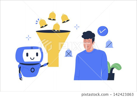 Vector of AI Notification Filter Focus Mode Isolated Illustration Vector of AI Notification Filter Focus Mode Isolated Illustration 142423863