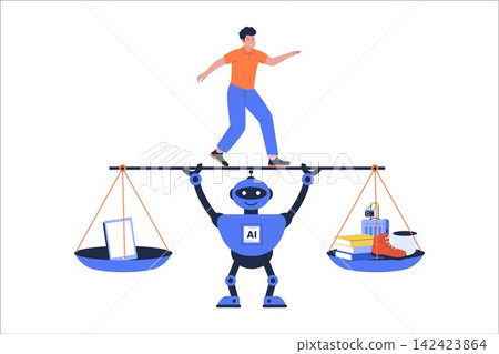 Vector of AI Digital Wellbeing Life Balance Isolated Illustration Vector of AI Digital Wellbeing Life Balance Isolated Illustration 142423864