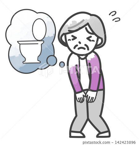 Elderly women who suffer from urinary incontinence 142423896