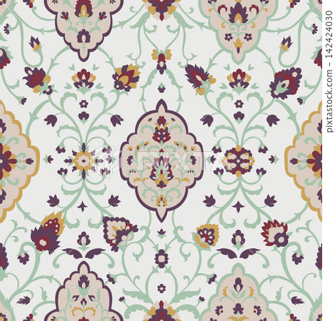 Pastel Floral Medallion Vine Trellis 142424030