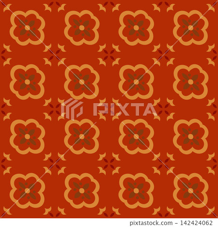 Bold Retro Geometric Floral Medallion Bold Retro Geometric Floral Medallion 142424062