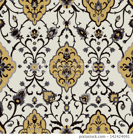 Black Mustard Traditional Floral Motif 142424091