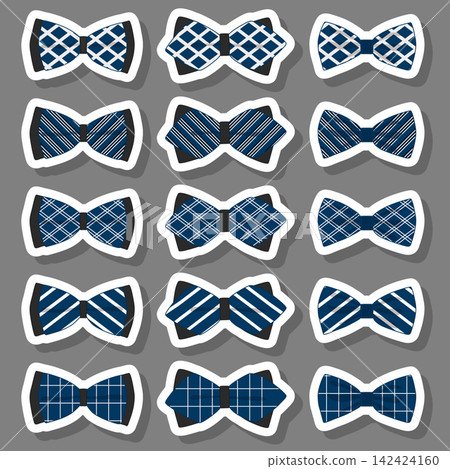 Illustration on theme big set ties different types, bowties various size 142424160