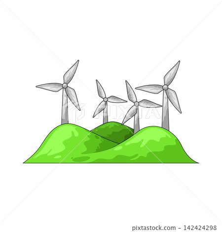 Illustration of Wind Farm Illustration of Wind Farm 142424298