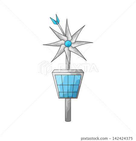 Illustration of Wind Turbine and Solar Panel Illustration of Wind Turbine and Solar Panel 142424375