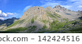 Winding road of the Col du Galibier, a mountain pass in the French Alps 142424516
