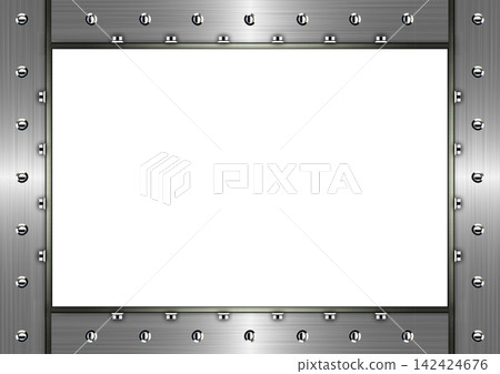 Industrial metal texture background with stainless steel frames and bolts. Industrial metal texture background with stainless steel frames and bolts. 142424676