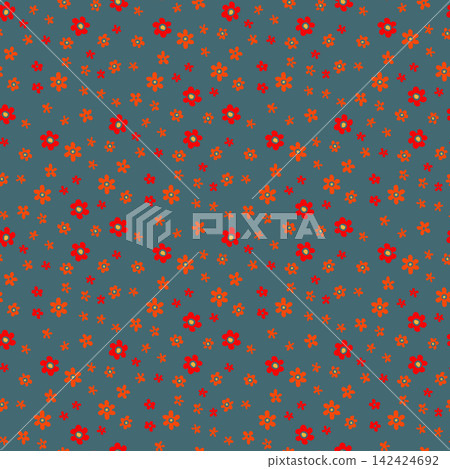 Teal Ditsy Floral Spring Print Teal Ditsy Floral Spring Print 142424692