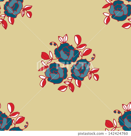 Bold Retro Graphic Rose Art Bold Retro Graphic Rose Art 142424760