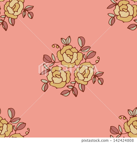 Earthy Vintage Stylized Blossom Art Earthy Vintage Stylized Blossom Art 142424808