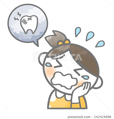 Girl crying with cavities Girl crying with cavities 142424896
