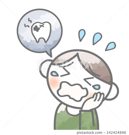 A boy crying because he has a toothache. A boy crying because he has a toothache. 142424898