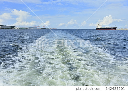 Scenery from a sightseeing boat on a tour of Yokosuka naval port. Scenery from a sightseeing boat on a tour of Yokosuka naval port. 142425201