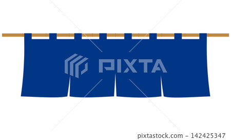 Four-panel navy blue noren (curtain). Four-panel navy blue noren (curtain). 142425347