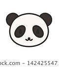 可愛的熊貓插圖（僅面部，正面） 142425547