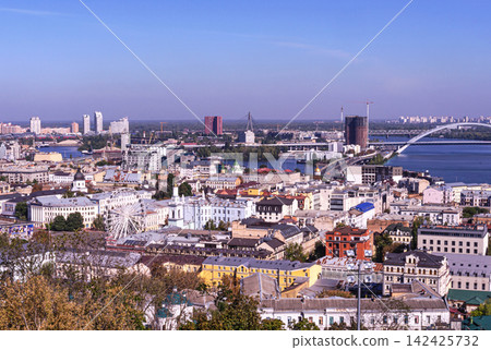 Panoramic view of the Podil district in Kyiv Panoramic view of the Podil district in Kyiv 142425732