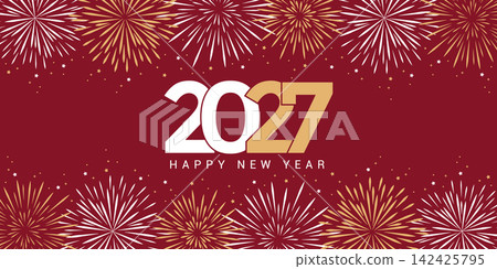 2027 happy new year fireworks celebration background vector illustration 2027 happy new year fireworks celebration background vector illustration 142425795