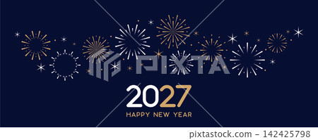 2027 happy new year firework wave vector illustration 2027 happy new year firework wave vector illustration 142425798