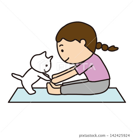 Cats and Yoga: Forward Bend Pose Cats and Yoga: Forward Bend Pose 142425924