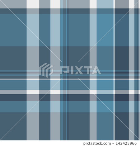 Us plaid pattern tartan, packing check seamless fabric. Old background vector texture textile in cyan and pastel colors. 142425966