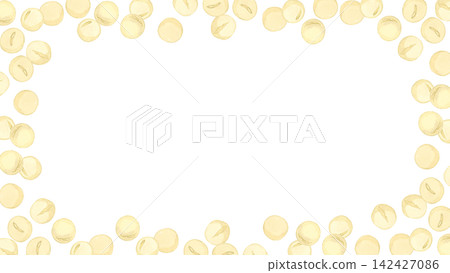 Raw soybean frame - hand-drawn watercolor illustration background material Raw soybean frame - hand-drawn watercolor illustration background material 142427086