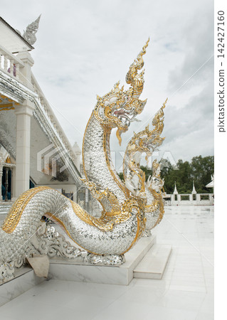 Naga Sculpture at a Thai Temple in Chachoengsao, Thailand Naga Sculpture at a Thai Temple in Chachoengsao, Thailand 142427160