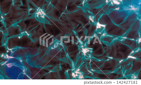 Dark abstract background with teal glowing neural strands, transparent smoke wisps, and futuristic electric energy flow. Dark abstract background with teal glowing neural strands, transparent smoke wisps, and futuristic electric energy flow. 142427181
