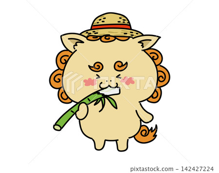 A Shisa (Okinawan lion-dog statue) gnawing on Okinawan sugarcane, a local specialty. A Shisa (Okinawan lion-dog statue) gnawing on Okinawan sugarcane, a local specialty. 142427224