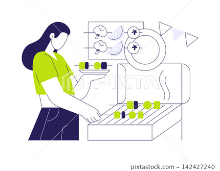 BBQ area isolated cartoon vector illustrations. BBQ area isolated cartoon vector illustrations. 142427240