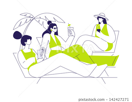 Weekend mood isolated cartoon vector illustrations. 142427271